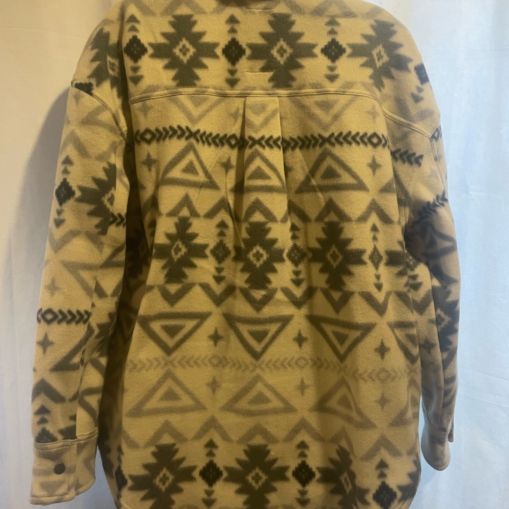 Geometric Patterned Utility Jacket - Gray and Whi… - image 7